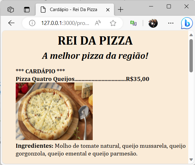 Projeto 2 - Cardápio